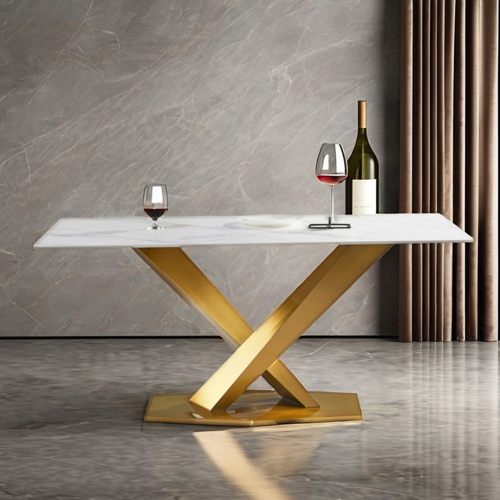 Modern Marble Dining Table Set Versatile Home or Hotel Furniture for Kitchen Living Room Villa Apartment or Hall Use