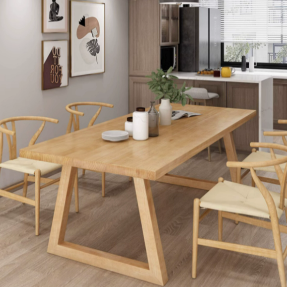 Solid Wood Dining Table Furniture Table Set High Quality Modern for Dining Room and Kitchen Home Pine Dining Table with Chairs