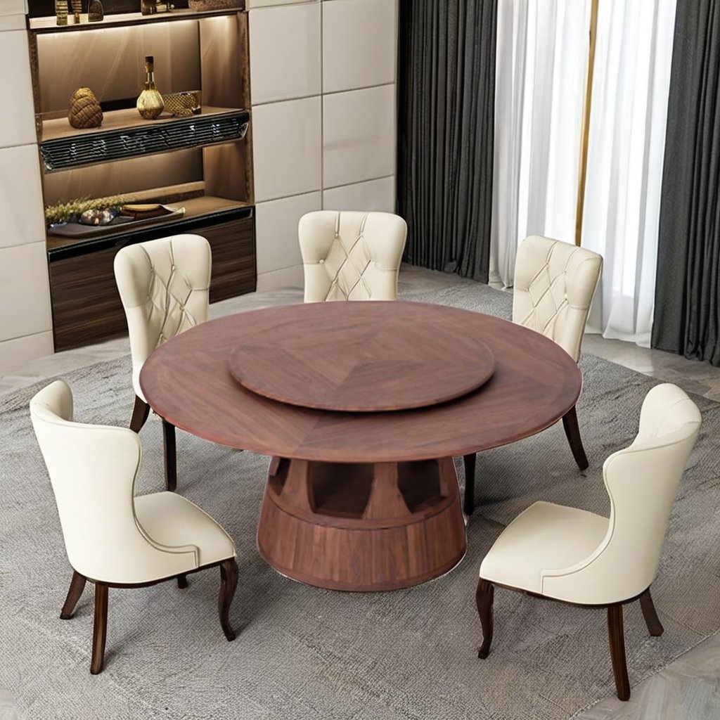 Modern Classic Solid Wood Dining Table with Marble Base Chinese Style Teak for Home Apartment Kitchen for Living Room Furniture