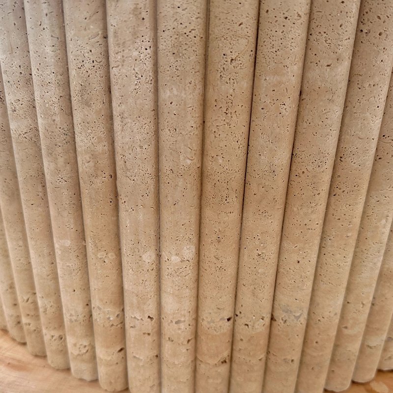 ODM OEM Chinese Factory Customized Nordic Style 150 Diameter Round Travertine Stone Dining Table for Hotel Villa Apartment