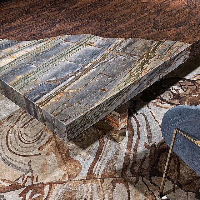 Italy solid wood dining table modern minimalist designer high-end villa living room dining home metal long dining table