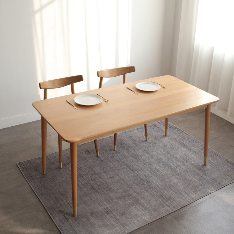 Dining Room Furniture Modern Contemporary Rectangular Solid Wooden Restaurant Dining Room Tables Set With Chairs