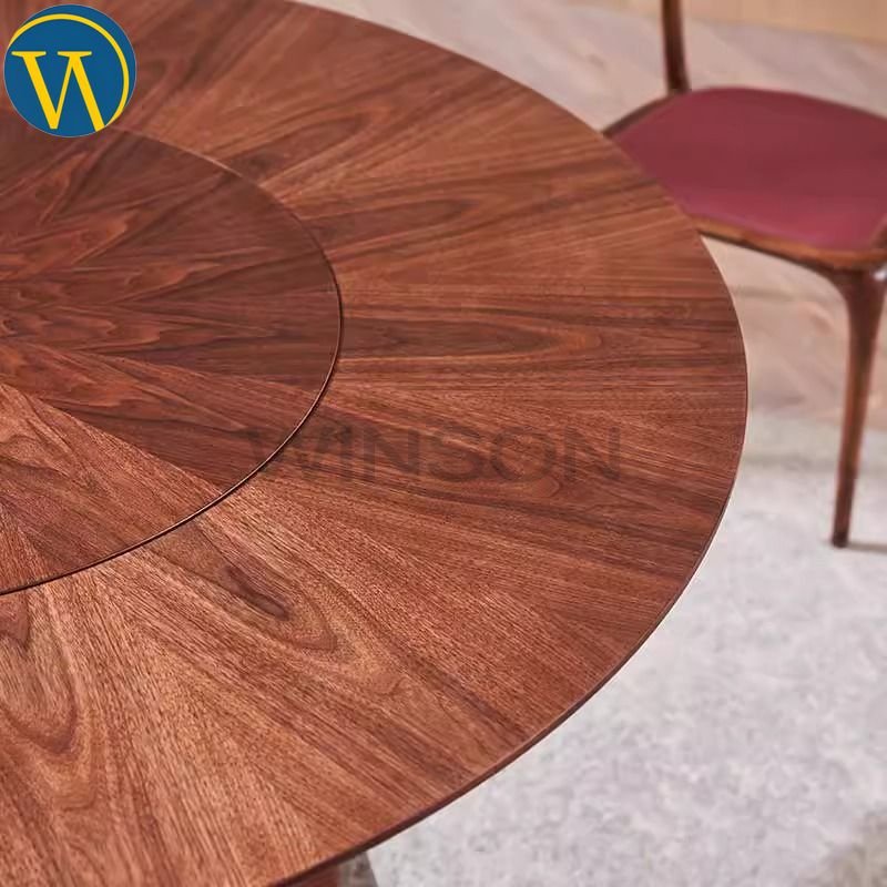 Luxury Villa Walnut Parquet Table Dining Room Furniture High-end Round Dining Tables 8 10 Modern Marble Stone Dining Table