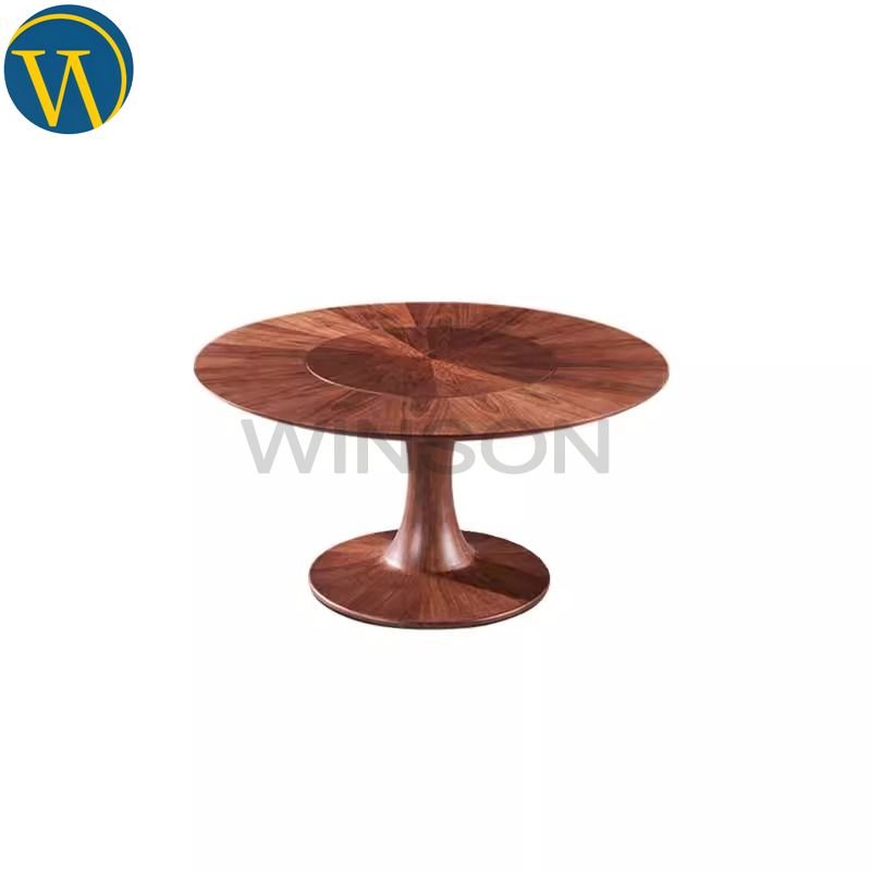 Luxury Villa Walnut Parquet Table Dining Room Furniture High-end Round Dining Tables 8 10 Modern Marble Stone Dining Table