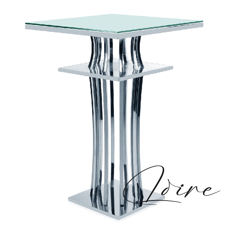 2025 hot selling gold metal glass high luxury cocktail bar table for wedding banquet