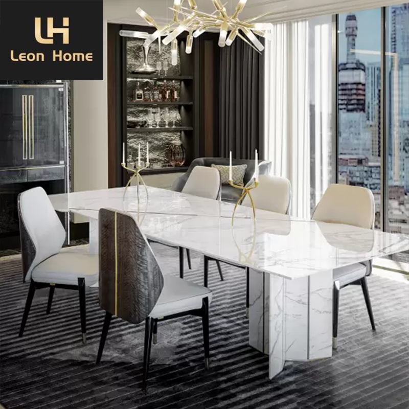 Manufacturer Custom Made Luxury New Design Factory Price Marble Top Luxury Dining table For Villa Restaurant