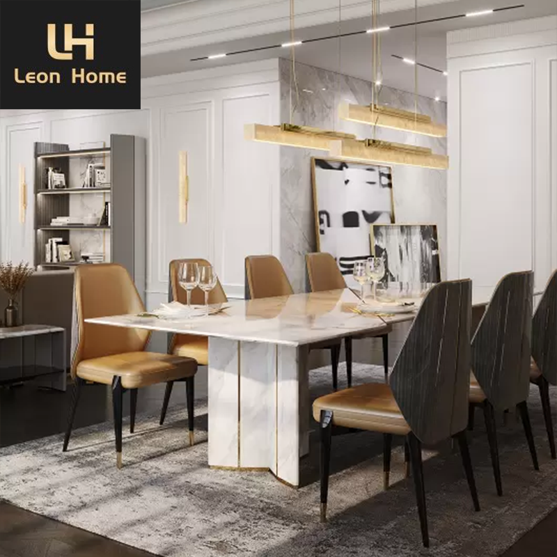 Manufacturer Custom Made Luxury New Design Factory Price Marble Top Luxury Dining table For Villa Restaurant
