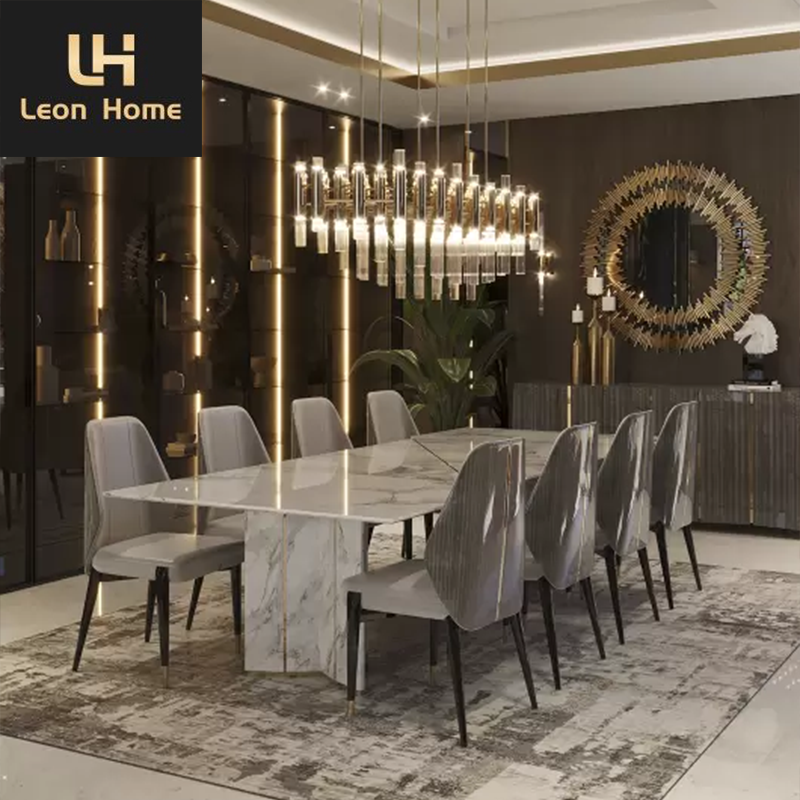Manufacturer Custom Made Luxury New Design Factory Price Marble Top Luxury Dining table For Villa Restaurant