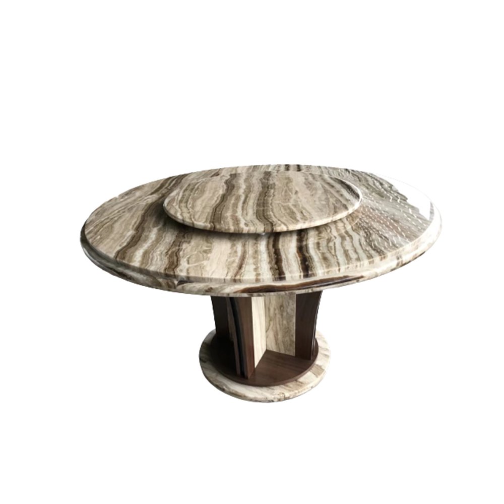 Concrete Dining Room Furniture Contemporary Round Stone Marble Dining Table