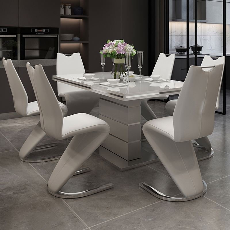 dining tables and chairs set for dining room modern Tempered glass extending square dining table set 6 chairs