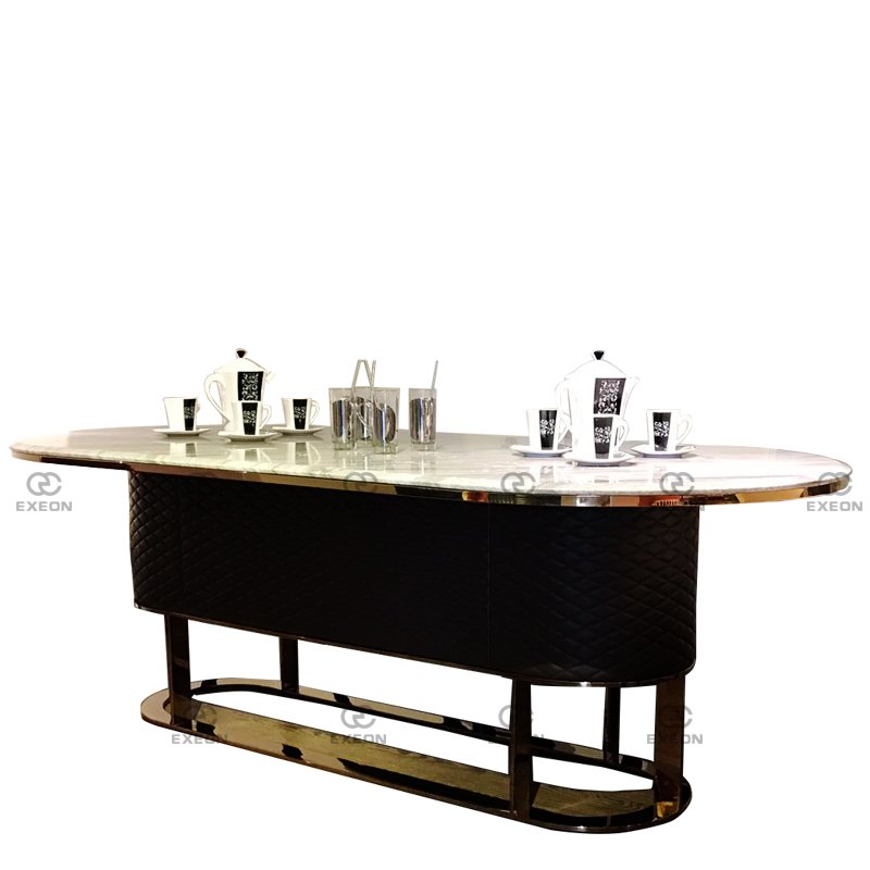 Luxury Italian Oval Dining Table Salle Manger Stainless Steel Legs Marble Top Modern Dining Set Dining Room Furniture