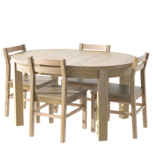 Manufacturer 4-Piece Extendable Round Dining Table Set with Storage Drawers and Dining Chairs Table Solid Wood Dining Table Set