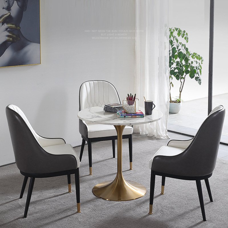 commercial Restaurant dining room round marble Brass gold tulip table with marble top furniture