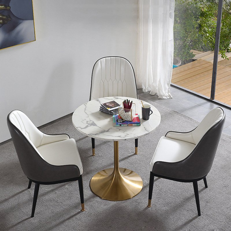 commercial Restaurant dining room round marble Brass gold tulip table with marble top furniture