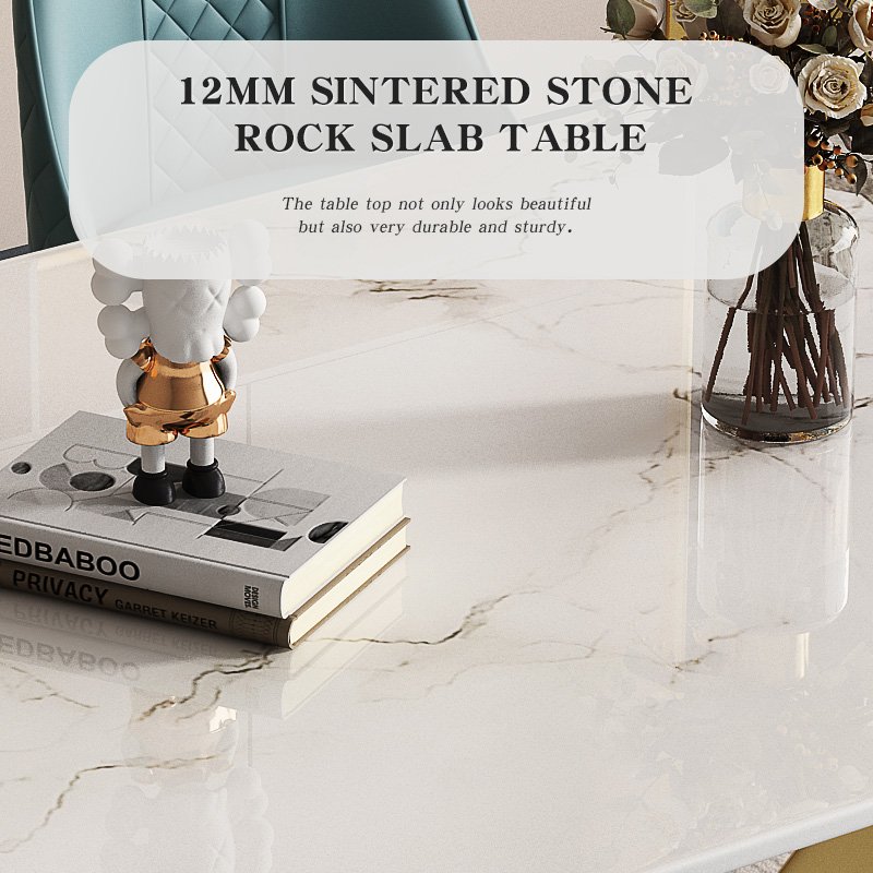 Modern nordic dining table set 4 chairs gold base marble dining table and chairs for sale