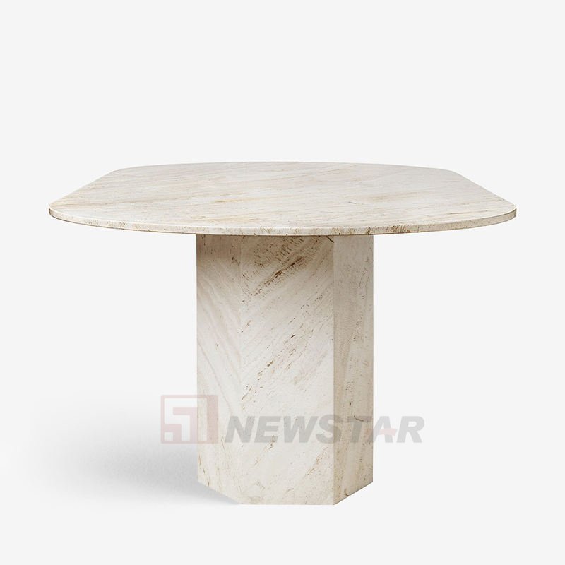 Newstar Customization Square Marble Dining Table Hot Selling Marble Dining Table White Dining Table
