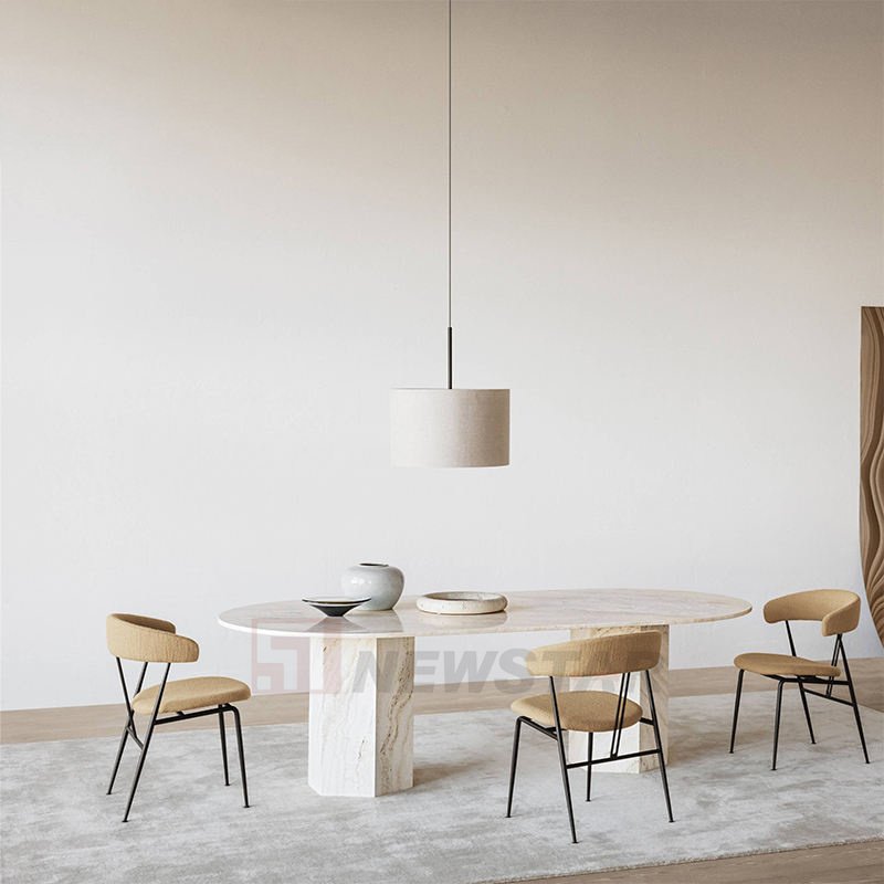 Newstar Customization Square Marble Dining Table Hot Selling Marble Dining Table White Dining Table