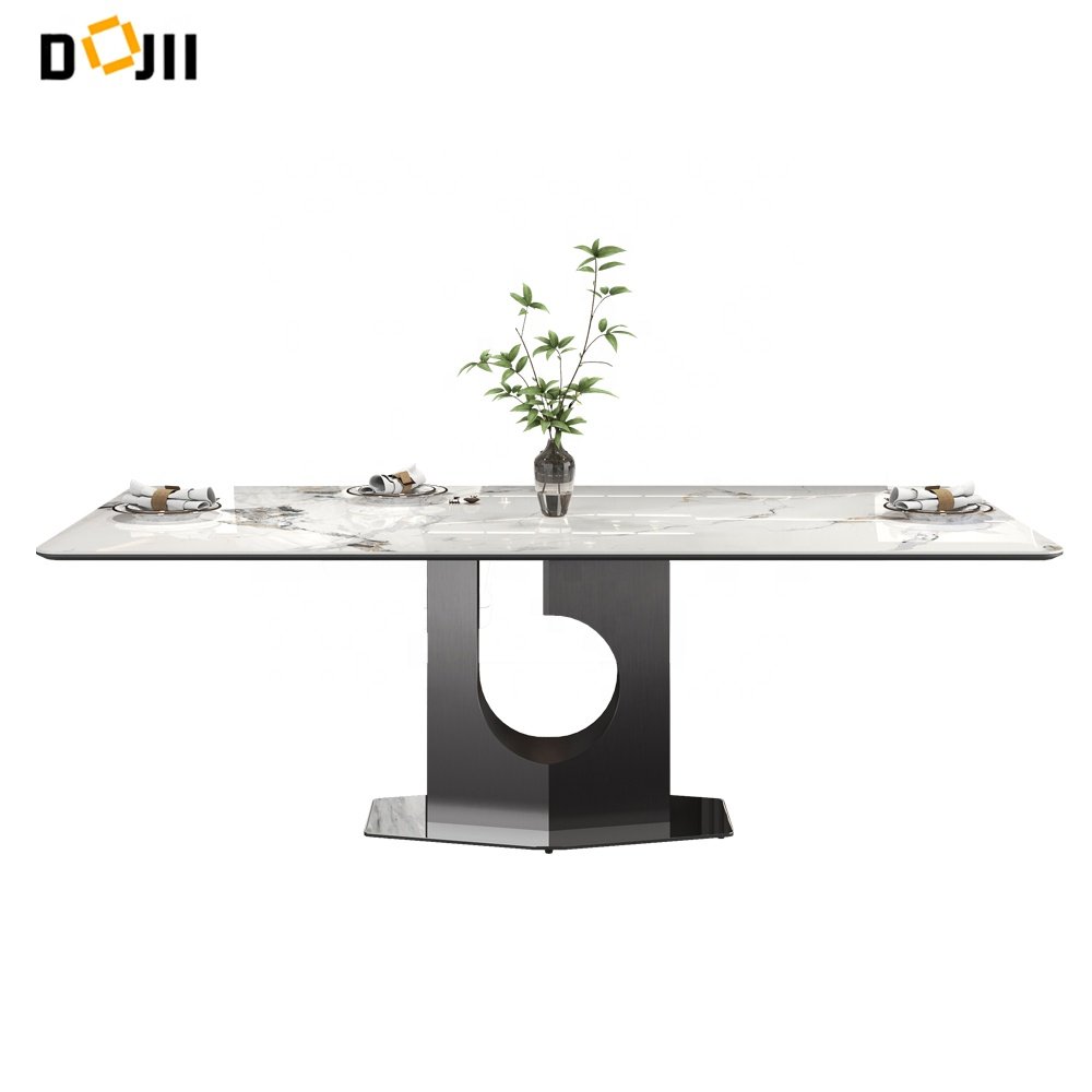High End French Country Upscale Dinning Room Rectangle Pedestal Traditional Dining Table and Chair Set