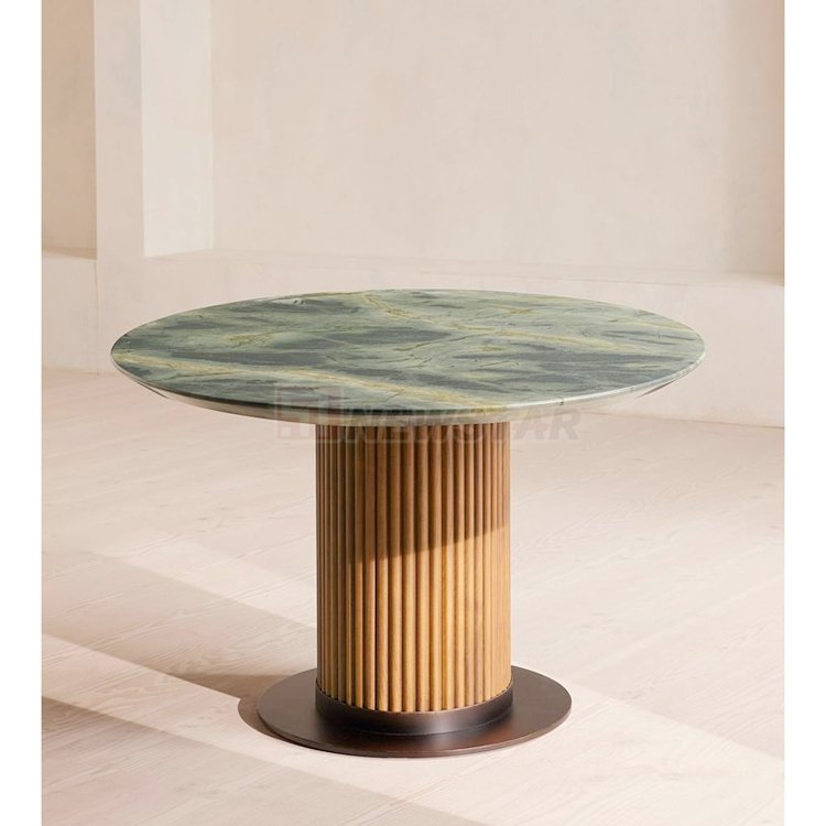Newstar Natural Stone Dining Room Furniture Green Square Rectangle Round Quartzite Marble Dining Table