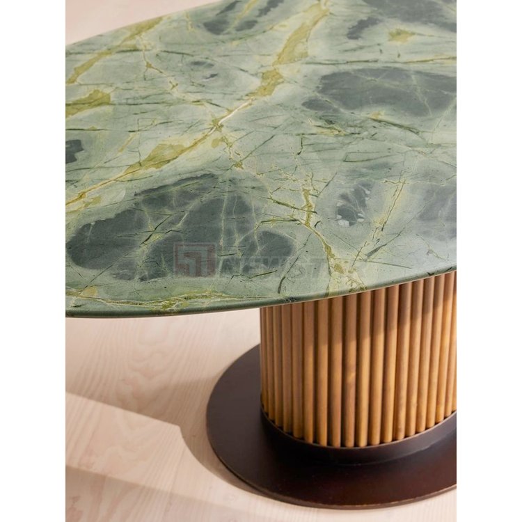 Newstar Natural Stone Dining Room Furniture Green Square Rectangle Round Quartzite Marble Dining Table