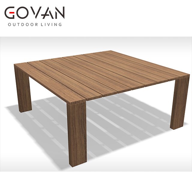 New Arrival Modern Design Outdoor Furniture Garden Hotel Leisure Solid Teak Wood Square Dining Table