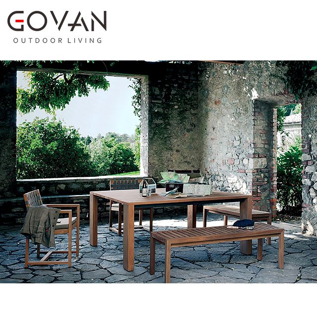 New Arrival Modern Design Outdoor Furniture Garden Hotel Leisure Solid Teak Wood Square Dining Table