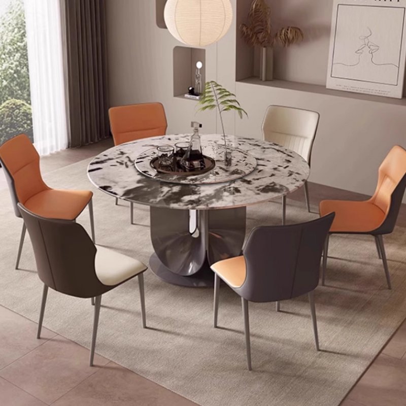SUKE Nordic style luxury rock plate table stainless steel table foot Size apartment popular type senior dining table