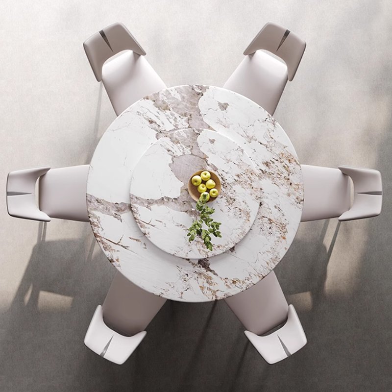 SUKE Nordic style luxury rock plate table stainless steel table foot Size apartment popular type senior dining table