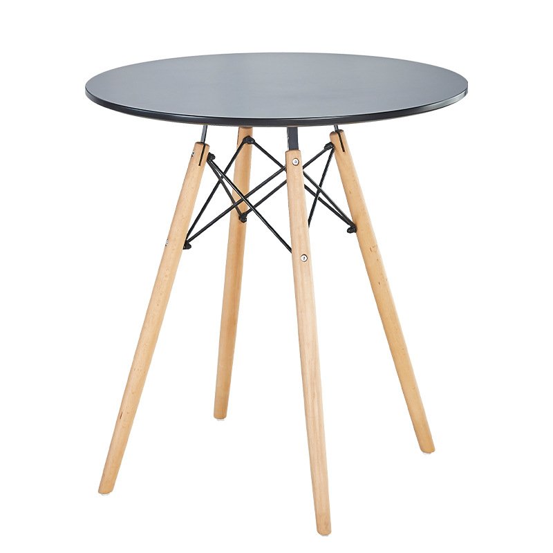 White Restaurant 4 seater Cafe Round Dinner Tables MDF Dining Table