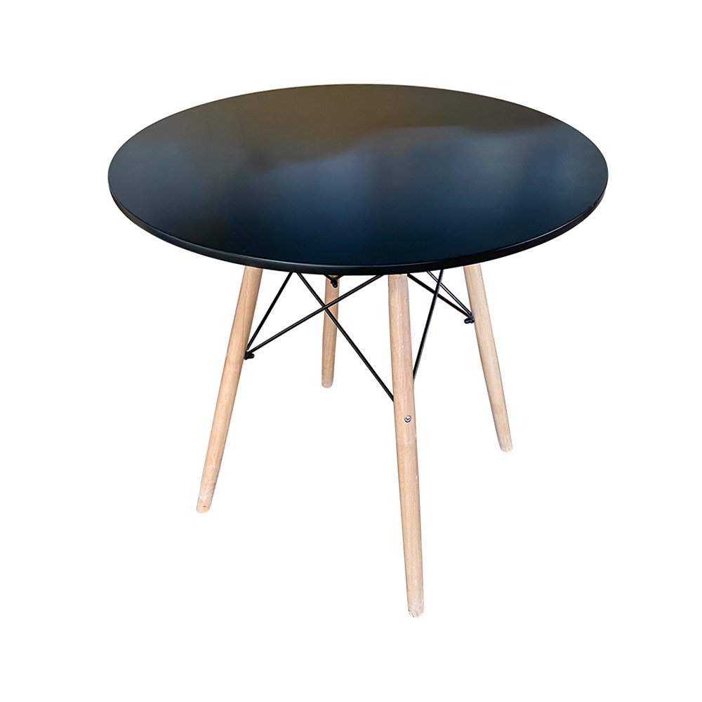 White Restaurant 4 seater Cafe Round Dinner Tables MDF Dining Table