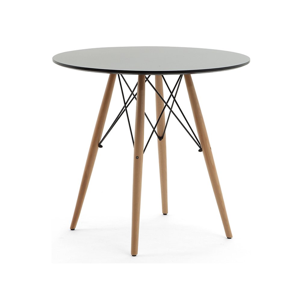 White Restaurant 4 seater Cafe Round Dinner Tables MDF Dining Table