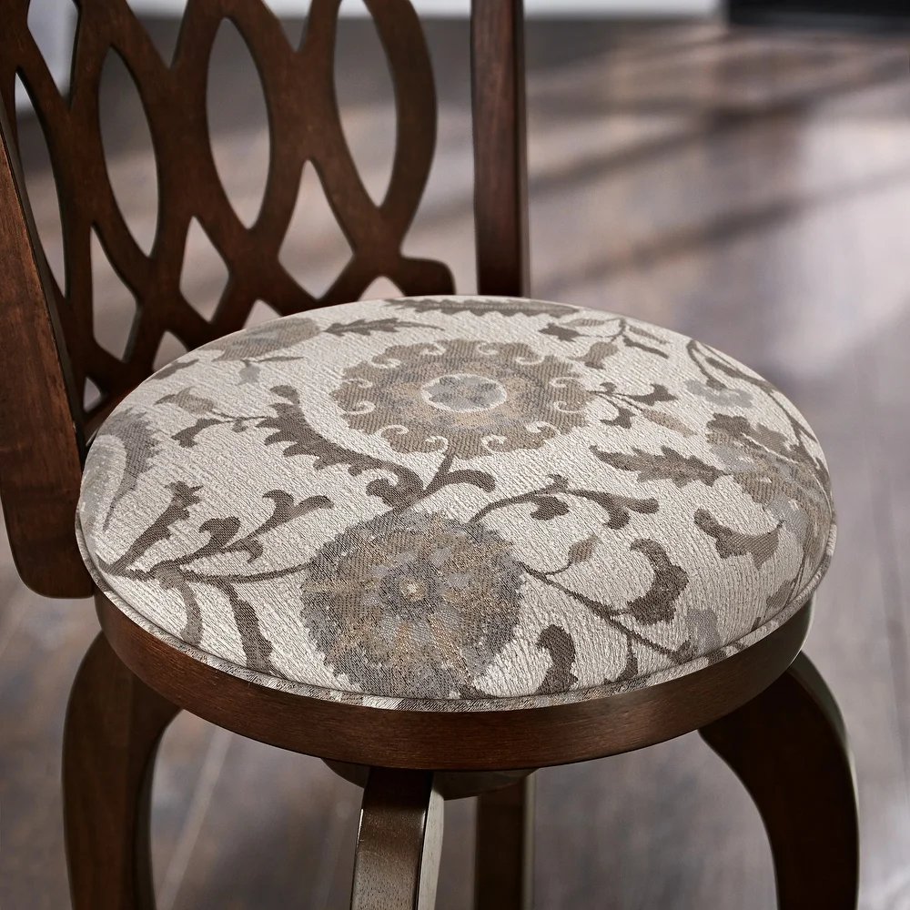 Lea modern simple solid wood bar stool with cushion brown finish