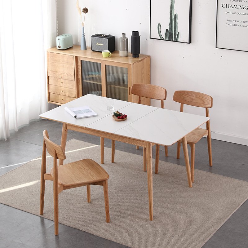 New Simple Adjustable Dining Tables Living Room Custom Recycled Pine Wood Folding Design Kitchen Dining Table