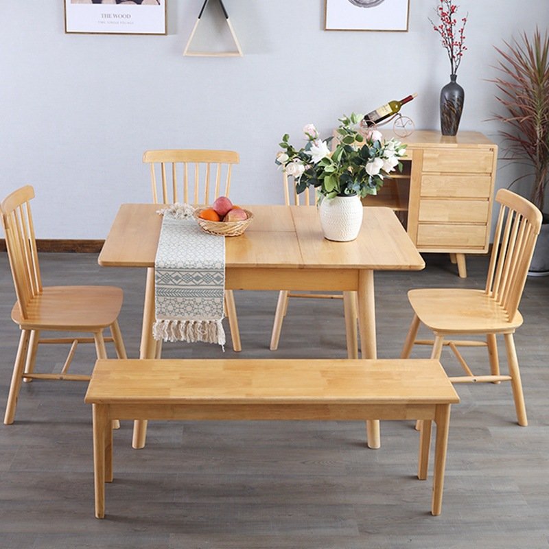 New Simple Adjustable Dining Tables Living Room Custom Recycled Pine Wood Folding Design Kitchen Dining Table
