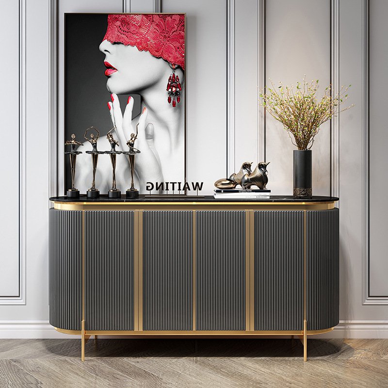 Custom hotel furniture high end factory-direct sideboard gold buffet modern luxury console table for dining room
