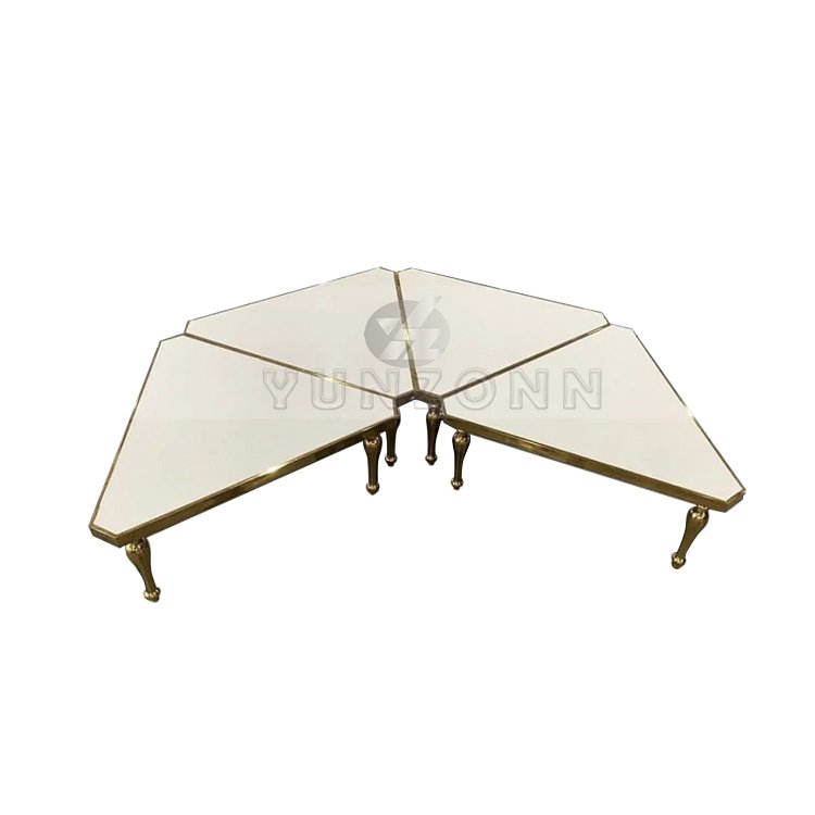 Modern Stainless Steel Base with Tempered Glass Top Triangle Dining Table Set for Hotels and Events