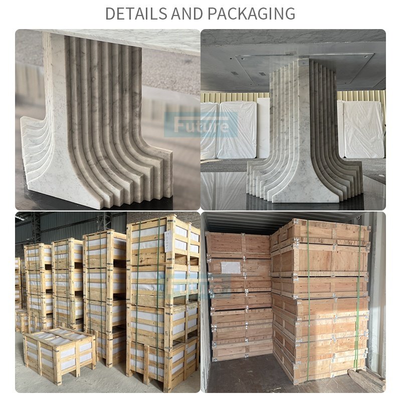 Luxury Stone Rectangle Marble Dining Table Exquisite Design Carrara Marble Dining Table For Home Kitchen Party Hotels Use