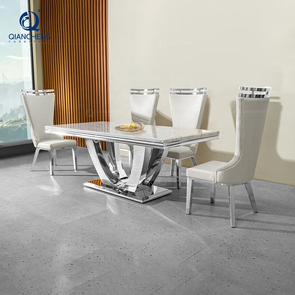 Wholesale dubai top luxury 5 star hotel lobby restaurant commercial furniture manufacturer foshan metal dining room table chair