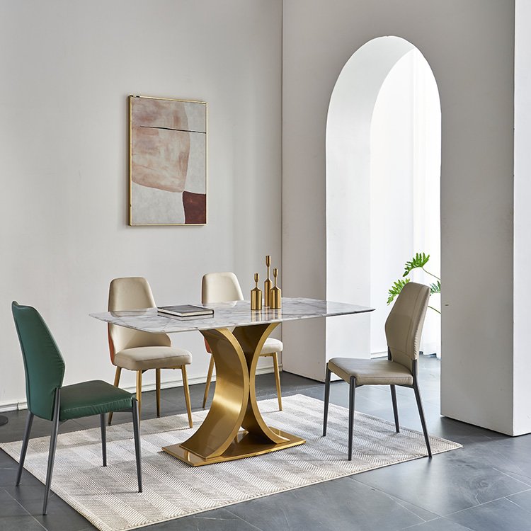 2023 new model luxury steel modern kitchen tables and 4 seater dining table