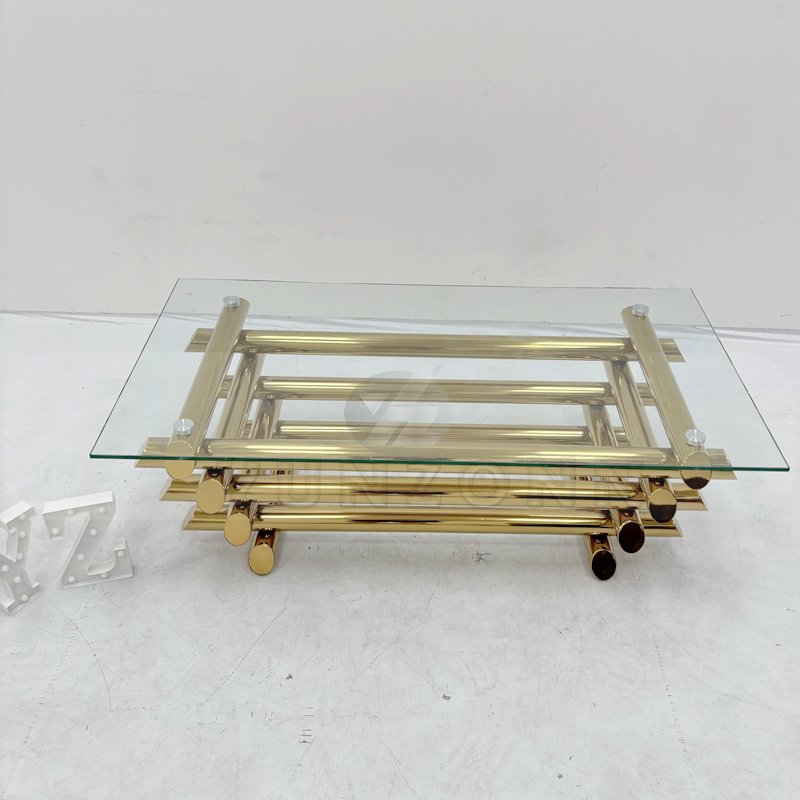 Modern Luxury Rectangular Coffee Table New Design Glass Furniture for Home and Wedding Hotels for Living Room and Dining Use