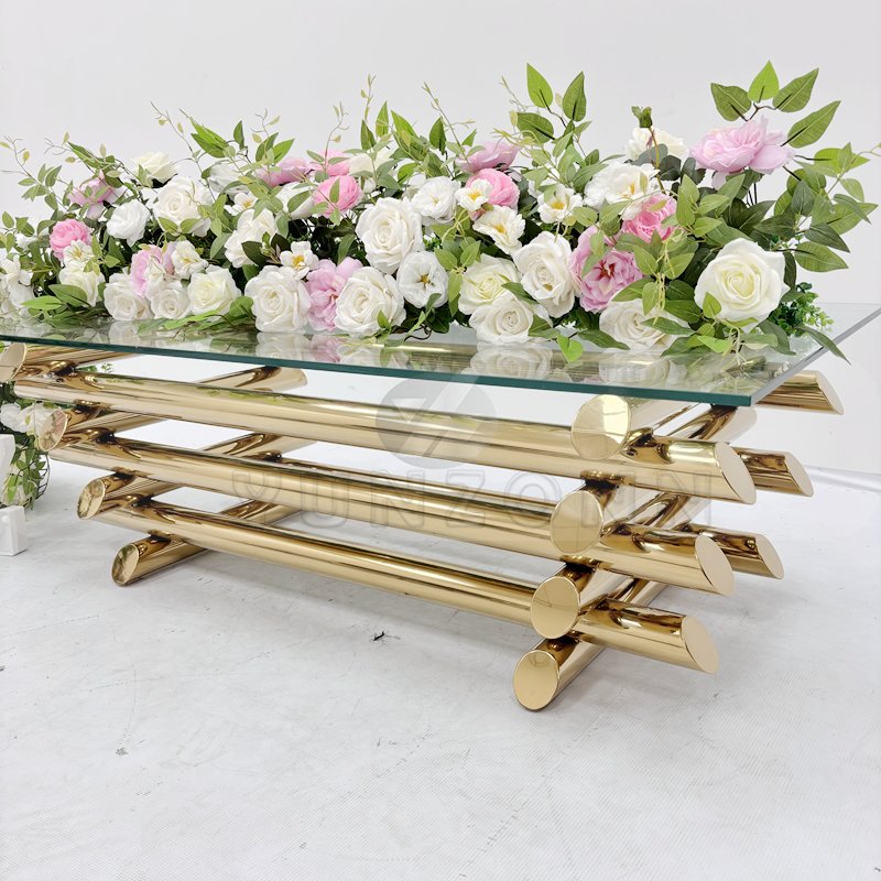 Modern Luxury Rectangular Coffee Table New Design Glass Furniture for Home and Wedding Hotels for Living Room and Dining Use