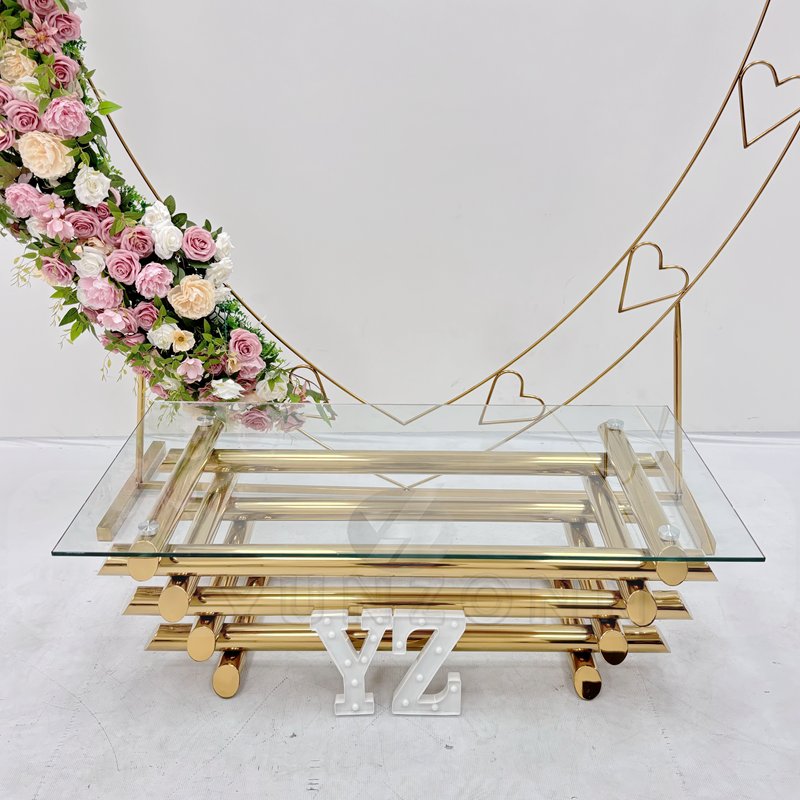 Modern Luxury Rectangular Coffee Table New Design Glass Furniture for Home and Wedding Hotels for Living Room and Dining Use