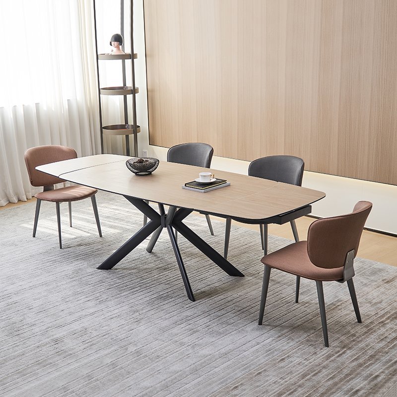 Dining room furniture strong royal black titanium stainless steel restaurant modern dining table set dining tables