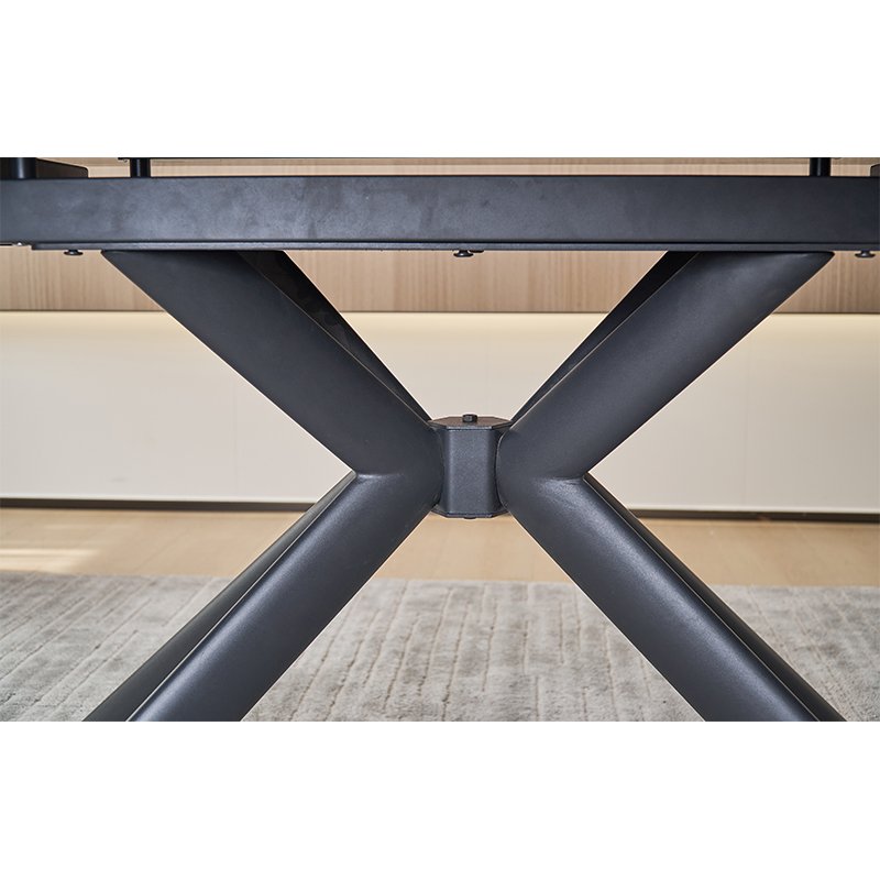 Dining room furniture strong royal black titanium stainless steel restaurant modern dining table set dining tables