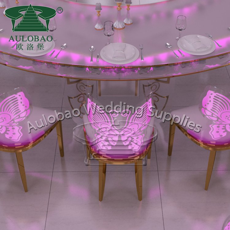LED Light Butterfly back wholesale wedding transparent clear acrylic chairs