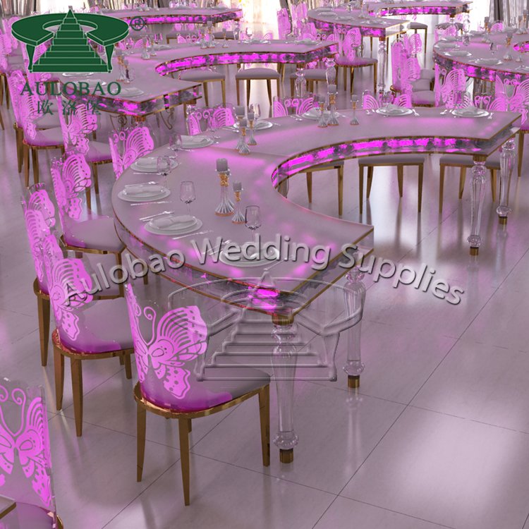 LED Light Butterfly back wholesale wedding transparent clear acrylic chairs