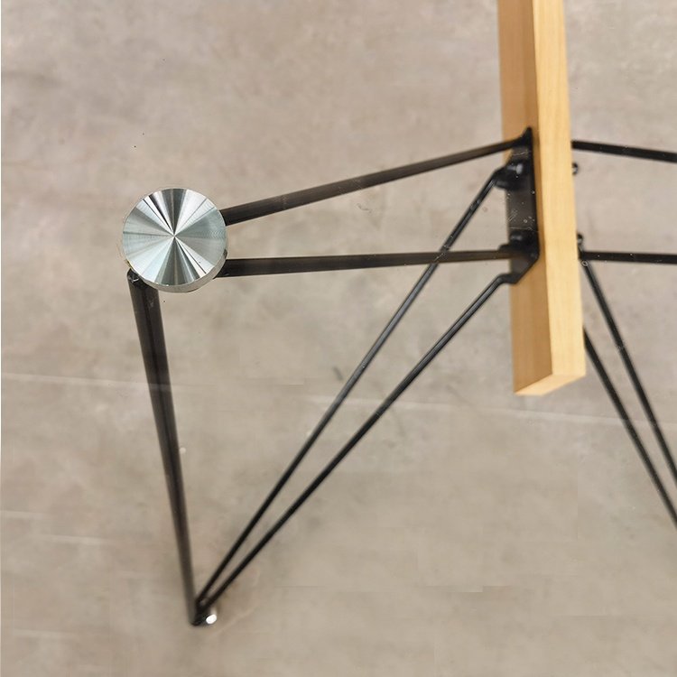 simple style design tempered glass rectangle dining table transparent top metal frame with black powder coating surface table