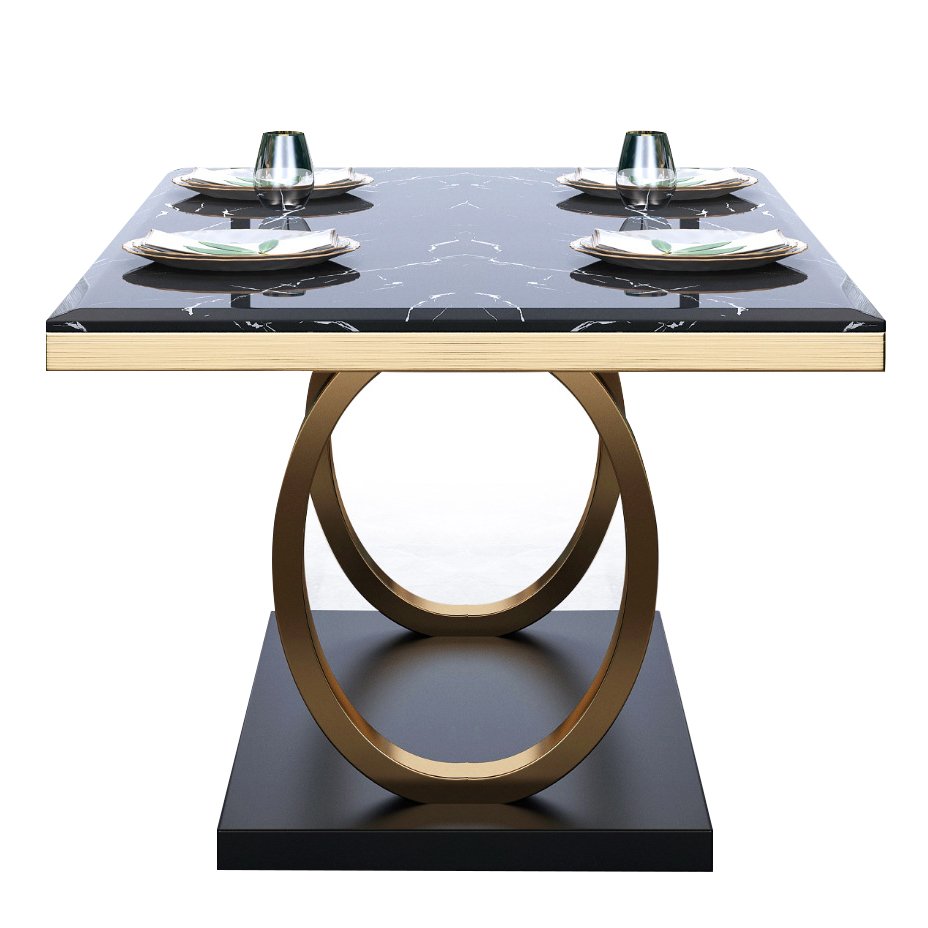Factory Hot Home Furniture Luxury Dining Table Designs Stainless Steel Base Marble Dining Table for dining room