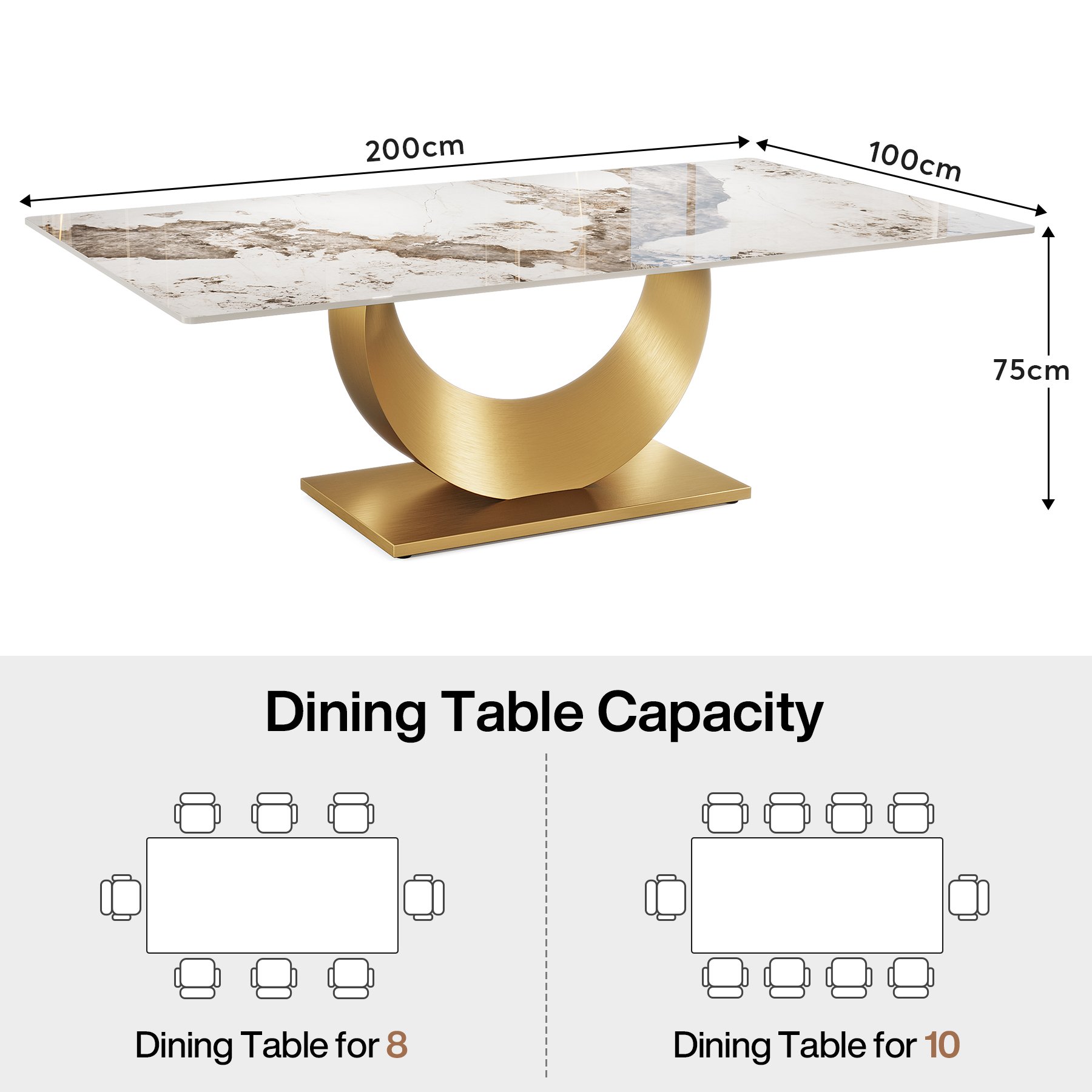 Luxury Furniture Manufacturer Factory Modern Sintered Stone Mable Top Dining Table For Home