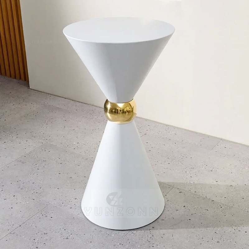 White and Gold Stainless Steel Wedding Cake Table Stand Set Elegant Dessert Display for Dining & Birthday Celebrations